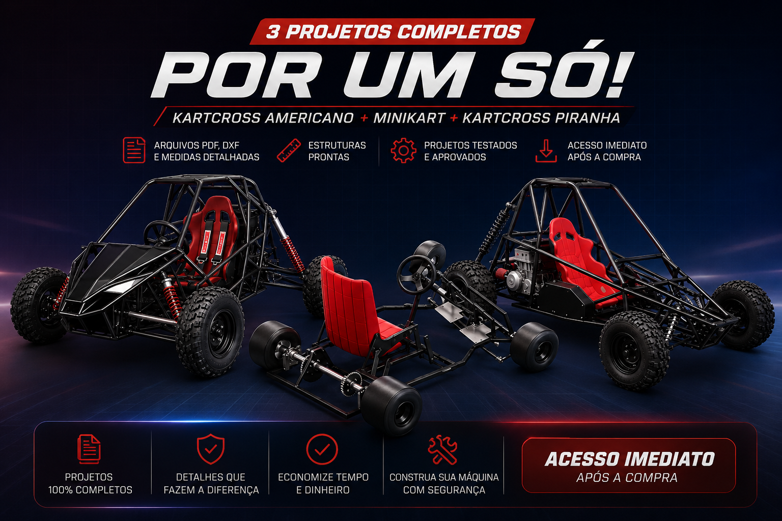 Oferta com três projetos KartCross completos
